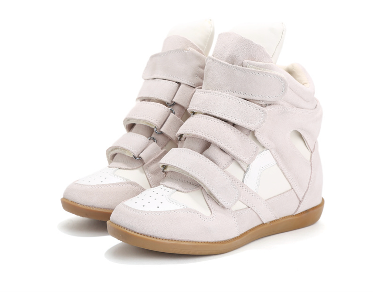 ISABEL MARANt ハイカットスニーカー オフ ホワイト Wedge High Sneaker Off Whit Suede Leather Glossy Isabel Marant