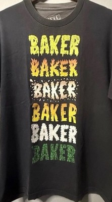 Baker Skateboards T Shirt Large Black Baker Logo Graphic Skate Streetwear Tee