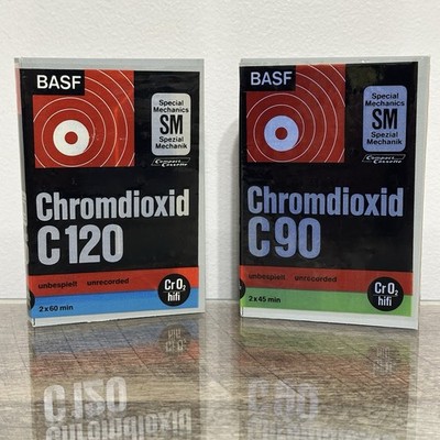 Vintage BASF Chromdioxid C90 C120 Hifi Cassette Tape CrO2 Type II Blank Record