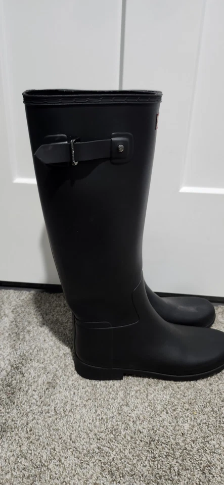 Botas de lluvia Hunter para mujer de goma negras talla 10 usadas buen estado Foto 4 de 4