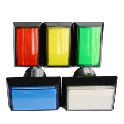 5Pcs Arcade Square Rectangle Buttons LED Push Illumilated w/ Microswitch aa