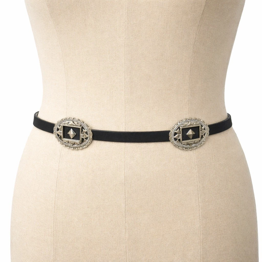 Vintage Y2K Express black silver concho belt womens size large Black Concho Belt Cowgirl Belts for Women for sale | eBay main image 2