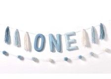 Boys number one 1st birthday banner