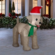 Holiday Living Standing Dog Christmas Inflatable Lighted 6 ft Airblown