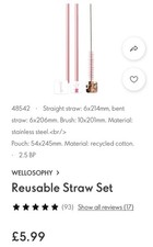 Wellosophy Reusable Straw Set Rrp £5.99