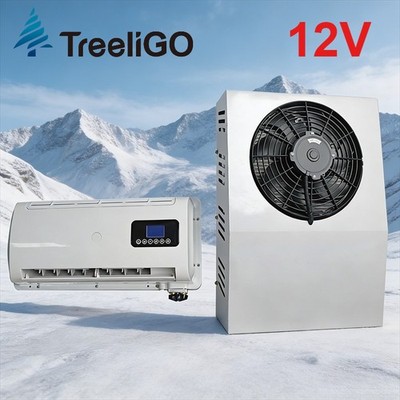 Treeligo 12V Cooling Split Air Conditioner Kit For Forklift Semi Pickup Truck
