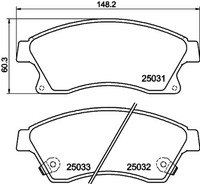 Bremsbelagsatz Scheibenbremse Hella Pagid 8DB 355 015-231 FüR Chevrolet Astra