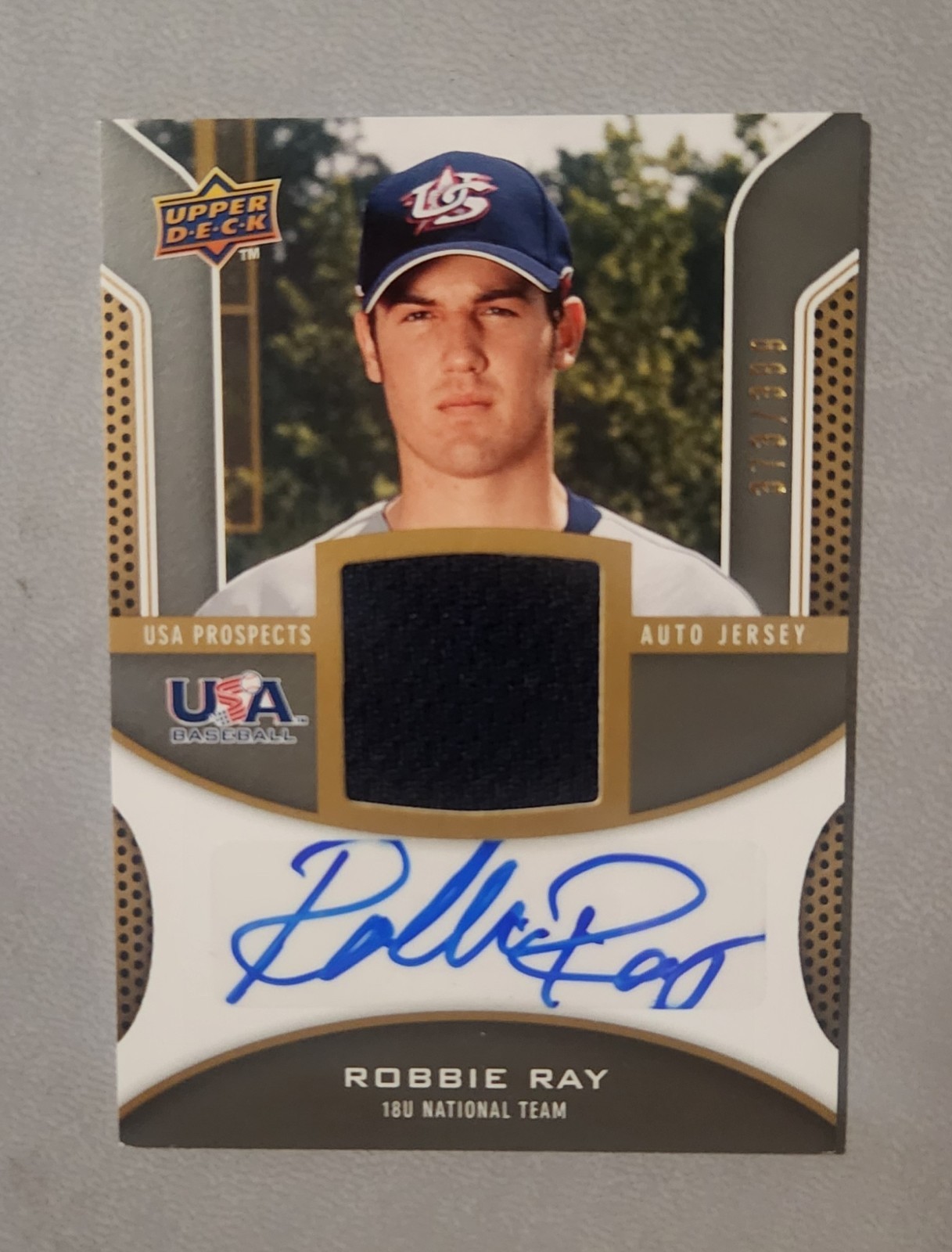 Upper Deck 2009 Signature Stars Robbie Ray USA-RR Auto Jersey Rookie /399 Padres