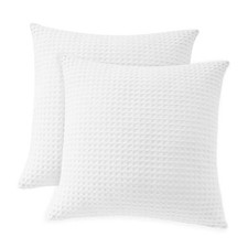 100% Egyptian Cotton 600 TC Waffle Weave Throw 24" x 24" (Pack of 2) White
