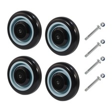 5" Shopping Cart Wheel Replacement Kit, Polyurethane Casters Set of 4, 3/8" A...