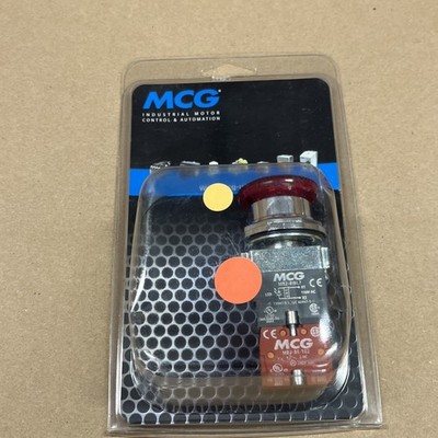 MCG MCG223012 IMS: 0291-3162 22/30mm Red Mushroom Button 120V RED LED W/Contact