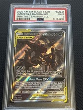 Umbreon & Darkrai GX SM241 Black Star Promo Tag Team Carta Pokémon PSA 9 OTTIME CONDIZIONI