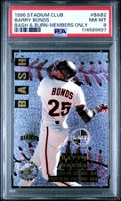 1996 STADIUM CLUB BASH & BURN MEMBERS ONLY PARALLEL #2 BARRY BONDS PSA 8 POP 1