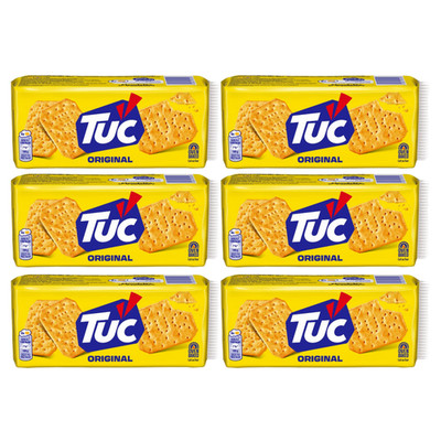   6x TUC Original Crackers 100g | Thin Crispy Salted Biscuits LU