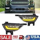 For 2021 2022 2023 Ford F150 Pair LED Fog Lights Bumper Lamp W/ Turn Signal DRL