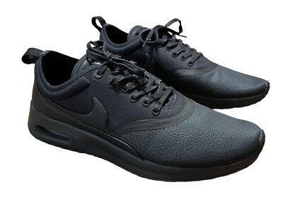 NIKE AIRMAX THEA ULTRA PREMIUM BLACK LOW TOP SNEAKERS WOMENS SZ 8 848279-003 EUC
