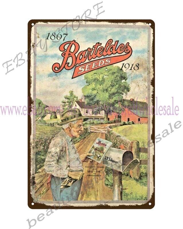 1918 BARTELDES SEEDS gardening flower vegetables DENVER COL metal tin sign