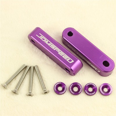 PURPLE JDMSPEED CNC BILLET 3/4'' HOOD VENT SPACER RISER KIT +  WASHERS + BOLTS