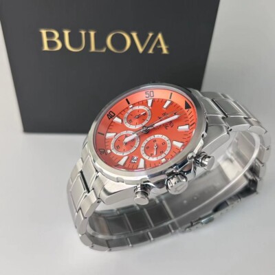 Bulova Marine Star Orange 96B395 Quartz Chronograph Multi-Function Men's Watch