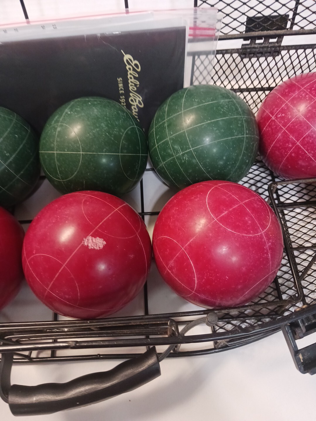 VINTAGE EDDIE BAUER COMPETION BOCCE BALL SET IN METAL CAGE eBay