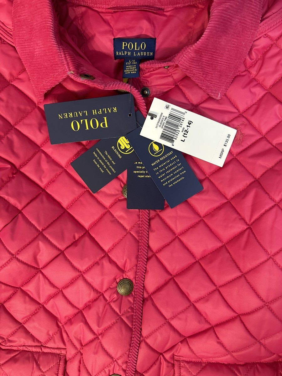 Polo Ralph Lauren Big Girls L (12-14) Pink Barn Jacket Water