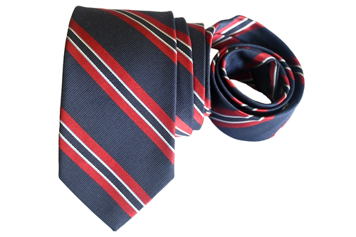 BROOKS BROTHERS MEN'S TIE NAVY BLUE, RED/STRIPED WIDTH: 2.75" LENGTH: 57"