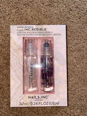 INC.REDIBLE Crystal Ball Rollergloss Duo Lip Gloss Nails, Inc. London .24oz NIB