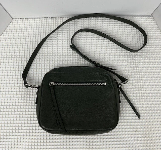 AllSaints Captain Lea SQ Green Pebble Leather Crossbody Bag Good scuffing/tear - Image 2 of 4