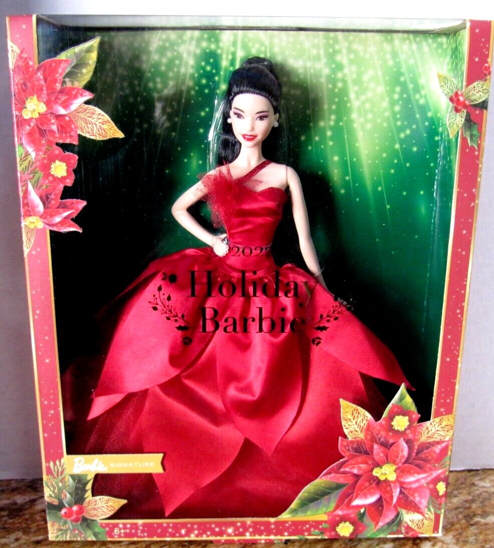 Holiday Barbie 2022 Asian Doll in Red Dress Signature Doll New