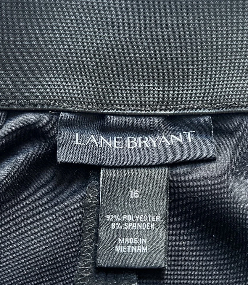 Lane Bryant Womens Knee Length Skirt Stretchy Pull On Wrap Look Black Size 16 - Image 2 of 4