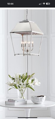 Generation Lighting Polished Nickel Pendant Light Chandelier - Pair Available! 