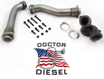 Exhaust Up Pipes + Gaskets for 1999.5-2003 2002 Ford Super Duty 7.3L Powerstroke