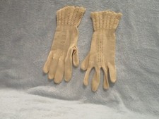 Vintage Knit Off White Ladies Gloves, No Size