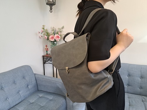 Zaino Joy Susan Colette Vegan in pelle grigio chic viaggio lavoro tutti i giorni nuovo con etichette - Foto 10 di 12