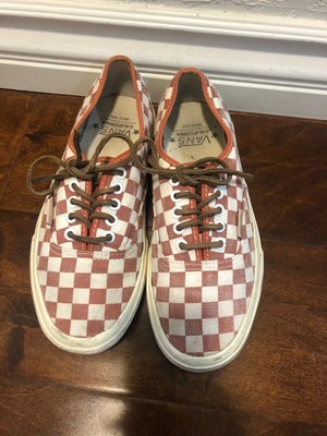 orange and white checkerboard vans
