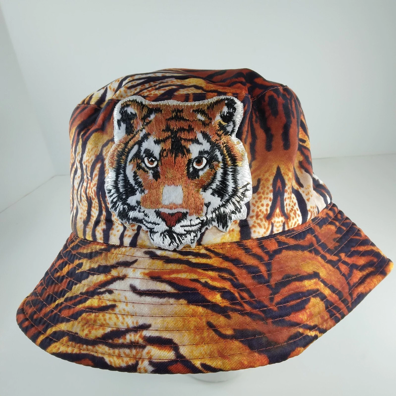 Tiger Head Bucket Hat Animal Print Adult Reversible Cap