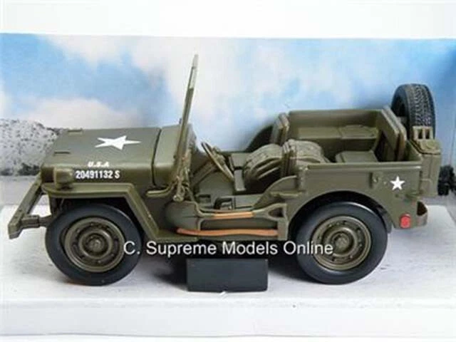 WILLYS JEEP ARMY CAR MODEL MILITARY GREEN AMERICAN CLASSIC 1:32 SIZE USA R0 - Image 3 of 4