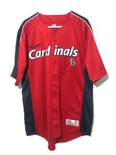 St Louis Cardinals MLB Baseball Button Front Jersey-Mens Sz Large. Sewn/Stitched