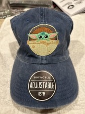 Baby Yoda Adjustable Ball Cap , Black, Star Wars Hat 14 Youth Embroidered