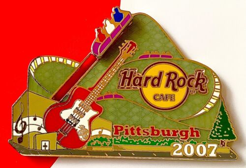 2007 HARD ROCK CAFE PITTSBURGH ROLLER COASTER GUITAR SLIDER LE PIN - Bild 2 von 2
