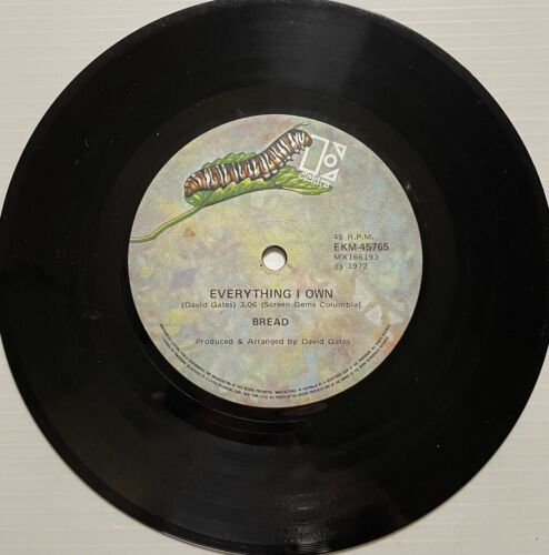 Bread Everything I Own Vinyl Record 7” 45 RPM EKM-45765 Elektra 1972 - Picture 2 of 24
