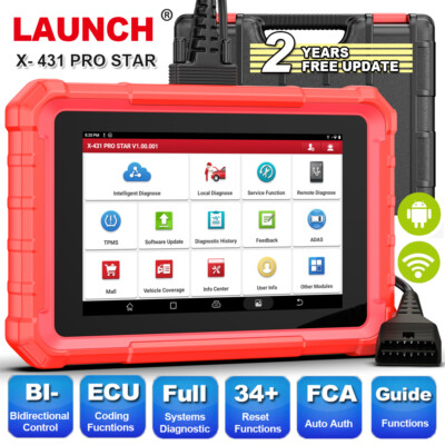 LAUNCH X431 Pro Star Elite Bidirectional FCA Car OBD2 Scanner ECU Coding Tool