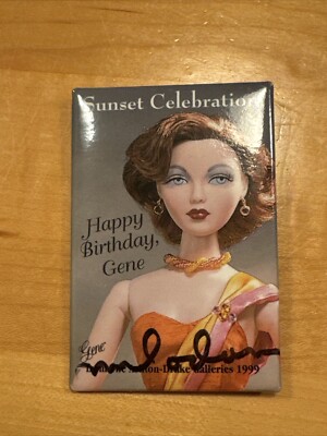 Gene Marshall Doll Sunset Celebration Button Pin Ashton-Drake Signed Mel Odom