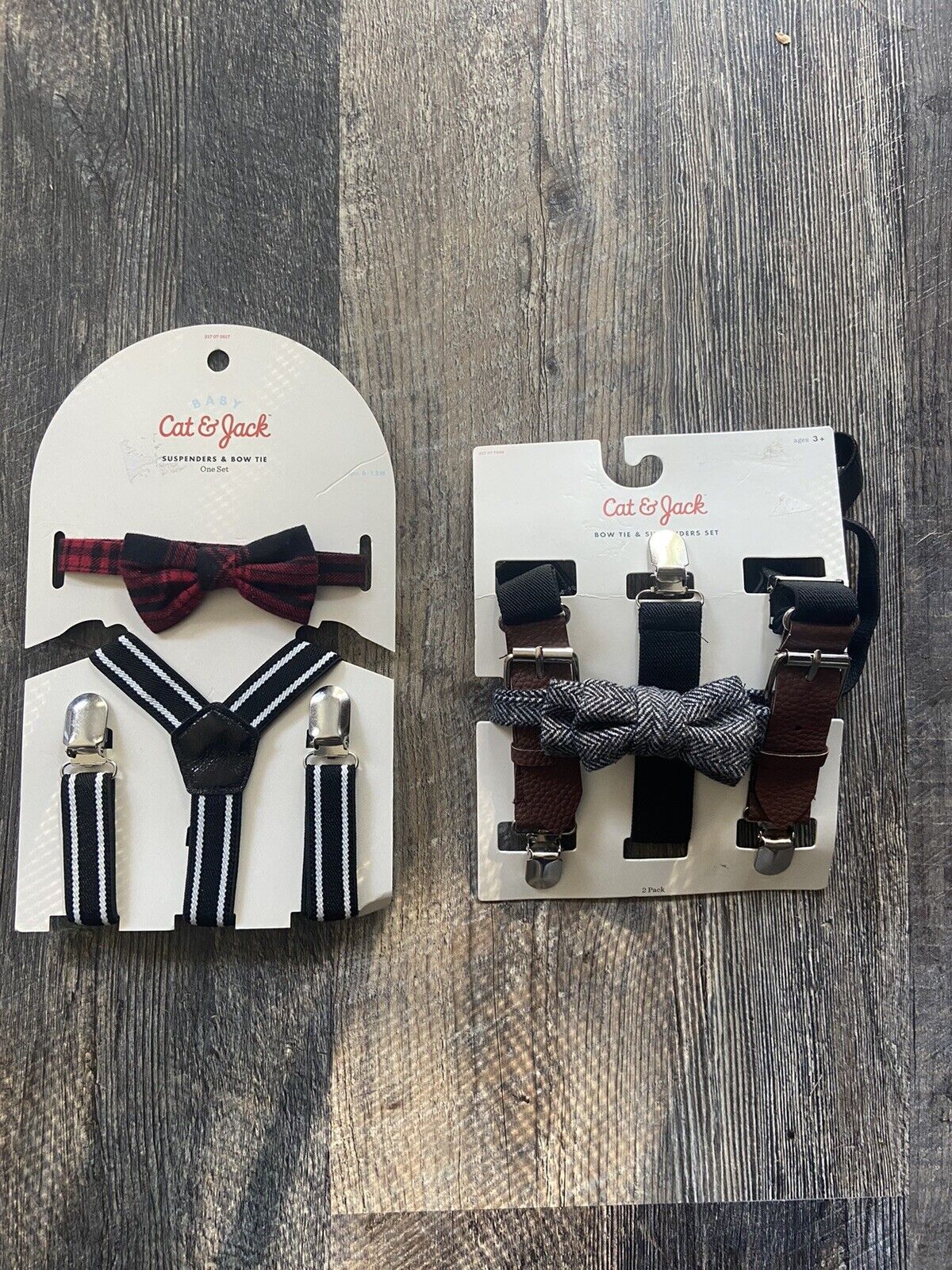 Kids Suspenders and Bow Tie 2 Sets Baby & Toddler Black and Whit