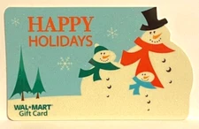 WalMart Christmas Snowman Family Die-Cut Happy Holidays 2008 Gift Card VL-5336