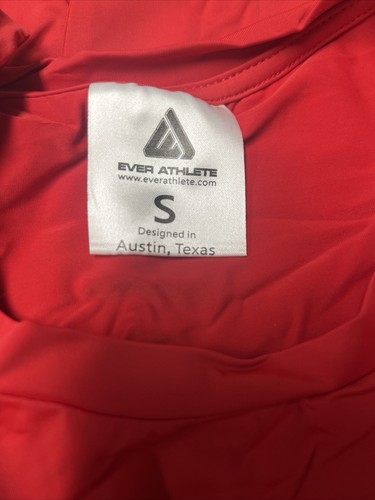 Women's Long Sleeve Workout Cropped Red Top Small - Picture 3 of 3