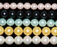 Mixed Color AAA Pearl Shell Round Gemstone Beads 14" DIY Making Jewellery