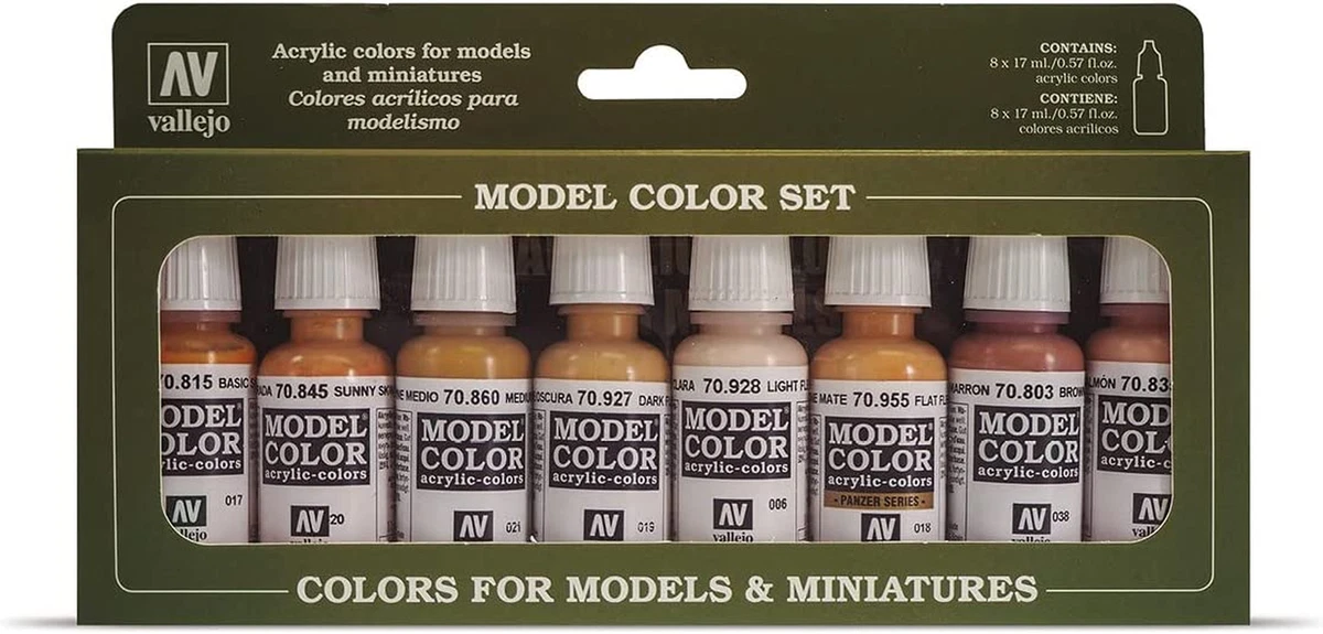 Vallejo Face/Skin Colors Paint Set 16-Colors 17ml