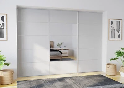 SHUSH DOORS LTD Sliding Wardrobe Doors 2000mm high, Solid & Mirrored, Track & Rail, 4 colours