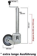 Automatik Stützrad f. Alko Schwerlast 500 kg PKW Anhänger Profi Rad 200x50mm